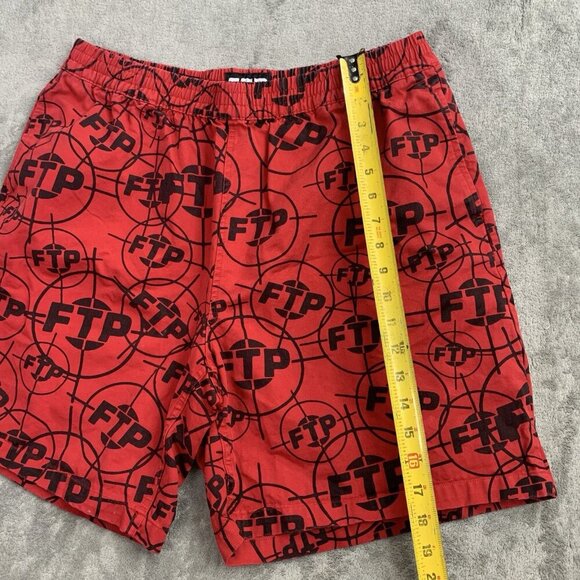 FTP Shorts Mens Large Red Crosshair All Over Print Streetwear FuckThePopulation - Picture 2 of 11